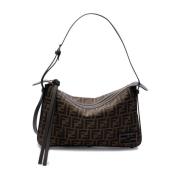 Mini Napa Tostado Leren Tas Fendi , Brown , Dames