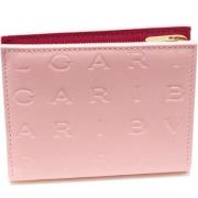 Pre-owned Leather wallets Bvlgari Vintage , Pink , Dames