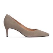 Donkerbruine pumps op een comfortabele lage hak Kazar , Beige , Dames