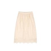 Vanilla Cream Rok met Stofdetail The New Society , Beige , Dames