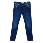 Stijlvolle jeans in donkerblauwe kleur Replay , Blue , Heren