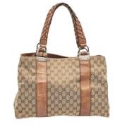 Pre-owned Canvas totes Gucci Vintage , Beige , Dames