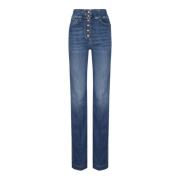 Indigo Blue Bell Bottom Jeans Elisabetta Franchi , Blue , Dames