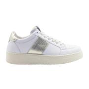 Wit Goud Leren High Top Sneakers Saint Sneakers , White , Dames