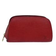 Pre-owned Leather pouches Louis Vuitton Vintage , Red , Dames