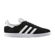 Zwarte Leren Veterschoenen voor Mannen Adidas , Black , Heren