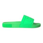 Groene Leren Slides Sandalen Strandkleding Schoenen Dolce & Gabbana , ...