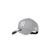 Gebogen klep pet in grijs/wit New Era , Gray , Unisex