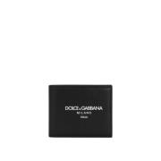 Leren Bifold Portemonnee Dolce & Gabbana , Black , Heren