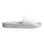 Witte Rubberen Slides Sandalen Strand Schoenen Dolce & Gabbana , White...