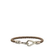 Pre-owned Leather bracelets Hermès Vintage , Gray , Heren