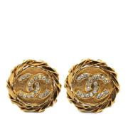 Pre-owned Metal earrings Chanel Vintage , Yellow , Dames