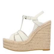 Leather espadrilles Saint Laurent , White , Dames