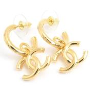 Pre-owned Metal earrings Chanel Vintage , Yellow , Dames