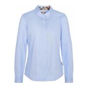 Elegante Oxford Katoenen Overhemd met Vrouwelijke Details Barbour , Bl...