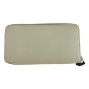 Pre-owned Leather wallets Hermès Vintage , White , Dames