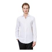 Zachte Kraag Shirt met Geborduurd Crest Massimo Alba , White , Heren