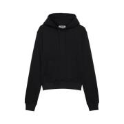 Zwarte hoodie met tonaal logo Msgm , Black , Heren