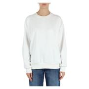 Logo Print Katoenen Sweater Elisabetta Franchi , White , Dames