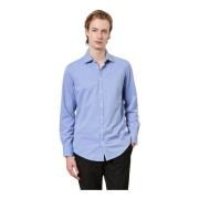 Zachte kraagshirt met geborduurd wapen Massimo Alba , Blue , Heren