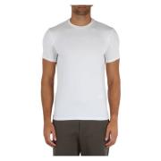 Stretch Viscose T-shirt met Logo Print Emporio Armani , White , Heren