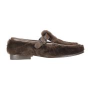 Shearling Sandalen voor Stijlvolle Zomerlook Hereu , Brown , Dames