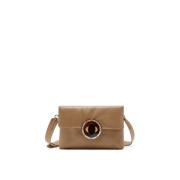 Puffy Crossbody Tas met Juweelsluiting Maliparmi , Brown , Dames