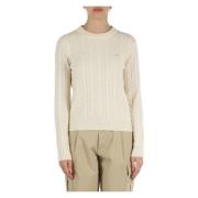 Gevlochten Merino Cashmere Trui Sun68 , Beige , Dames