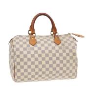 Pre-owned Canvas handbags Louis Vuitton Vintage , White , Dames