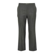 Bootcut Gray Flannel Melange Broek Part Two , Gray , Dames