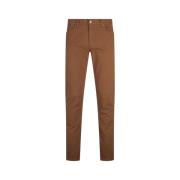 Bruine Slim Fit Denim Jeans Ermenegildo Zegna , Brown , Heren