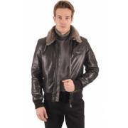 Zwarte leren pilotenjack urban stijl Redskins , Black , Heren