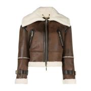 Leather Jackets Elisabetta Franchi , Brown , Dames