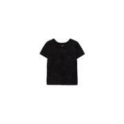 Geborduurde Organza T-shirt Twinset , Black , Dames