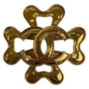 Pre-owned Metal brooches Chanel Vintage , Yellow , Dames