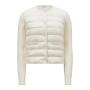 Stijlvolle Gebreide Cardigan voor Vrouwen Moncler , Beige , Dames