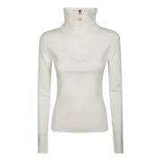 Hoge hals halve rits top Victoria Beckham , White , Dames