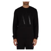 Geborduurde Katoenen Sweater Armani Exchange , Black , Heren