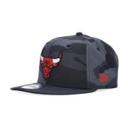 Chicago Bulls Camo Platte Klep Pet New Era , Black , Heren