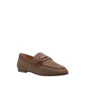 Houndstooth Loafers met Horsebit-detail Tod's , Brown , Dames