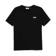 Zwart Logo Regular T-Shirt Gcds , Black , Heren