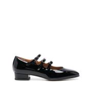 Zwarte platte schoenen met zijgesp Carel , Black , Dames