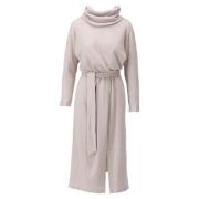 Jurk met Kraag Softtouch K-Design , Beige , Dames