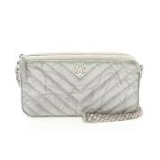 Pre-owned Leather chanel-bags Chanel Vintage , Gray , Dames