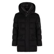 Hooded parka met ritssluiting Moorer , Black , Heren