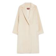 Alpaca Suri Midi Coat Max Mara Studio , Beige , Dames