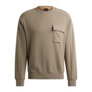 Cargo Pocket Sweater Beige Boss , Beige , Heren