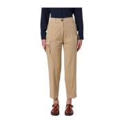 Cargo Katoenen Cropped Broek Mauro Grifoni , Beige , Dames