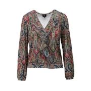 Stijlvolle Top met Design en Ruche K-Design , Multicolor , Dames