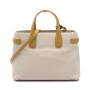 Pre-owned Leather handbags Burberry Vintage , White , Dames